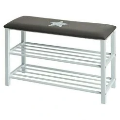 BAUHAUS Schuhregal Mit Sitzbank, 78 x 30 x 48 cm, Stern - Praktischer Schuhschrank mit Sitzgelegenheit