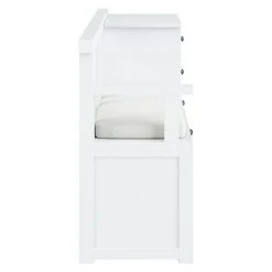 BAUHAUS Phönix Country Sitzbank, 120 x 75,8 x 40 cm, Weiß – Praktischer Schuhschrank mit Sitzfunktion -Schränke Möbel Mall 12 1863