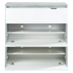 BAUHAUS Phönix Bruno Schuhschrank | Größe: 38 x 100 x 105,7 cm | Grau/Weiß | Modern & Praktisch -Schränke Möbel Mall 12 1868