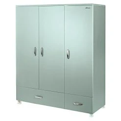 BAUHAUS Phönix Miami Drehtürschrank | 52 x 146 x 200 cm | Mintgrün | Kleiderschrank mit Drehtüren | Modernes Design | Platzsparend