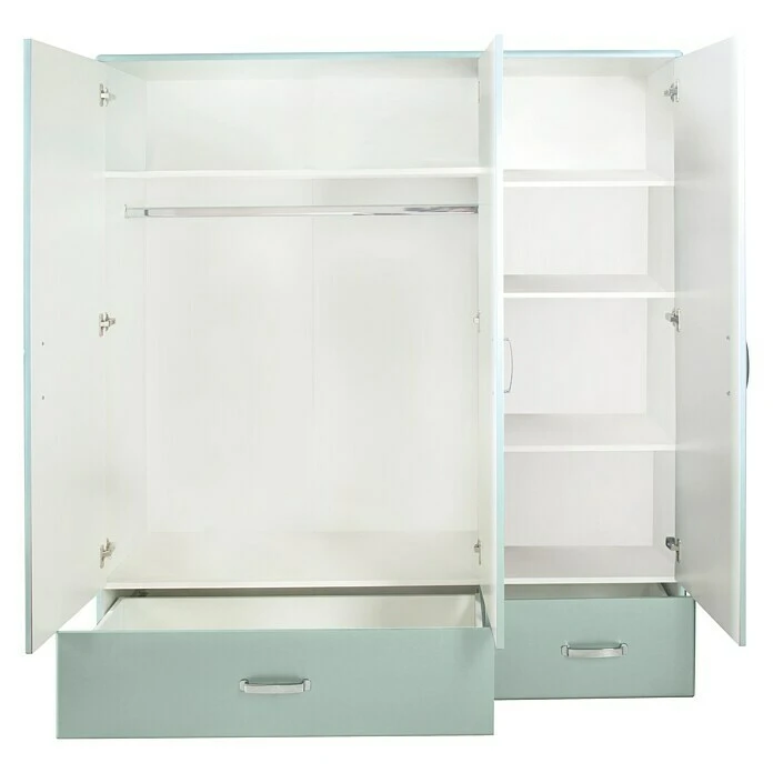 BAUHAUS Phönix Miami Drehtürschrank | 52 x 146 x 200 cm | Mintgrün | Kleiderschrank mit Drehtüren | Modernes Design | Platzsparend 4 BAUHAUS Phönix Miami Drehtürschrank | 52 x 146 x 200 cm | Mintgrün | Kleiderschrank mit Drehtüren | Modernes Design | Platzsparend – Bild 2