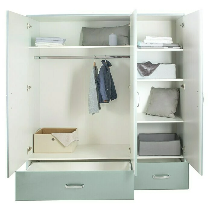 BAUHAUS Phönix Miami Drehtürschrank | 52 x 146 x 200 cm | Mintgrün | Kleiderschrank mit Drehtüren | Modernes Design | Platzsparend 5 BAUHAUS Phönix Miami Drehtürschrank | 52 x 146 x 200 cm | Mintgrün | Kleiderschrank mit Drehtüren | Modernes Design | Platzsparend – Bild 3