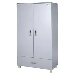BAUHAUS Phönix Miami Drehtürschrank Grau - 52 x 98 x 200 cm - Kleiderschrank mit Drehtüren