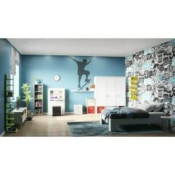 BAUHAUS Phönix Caro Drehtürschrank Weiß | 55 x 150 x 185,4 cm | Moderner Kleiderschrank -Schränke Möbel Mall 12 209