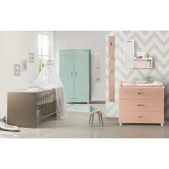 BAUHAUS Phönix Miami Drehtürschrank, 52 x 98 x 200 cm, Mintgrün – Moderner Kleiderschrank für Ihr Zuhause -Schränke Möbel Mall 12 215