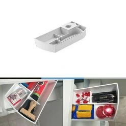 BAUHAUS Essensa Unterbau-Drehbehälter Swing 30 x 13,7 x 4,7 cm, Weiß, Kunststoff – Praktische Schubladen-Aufbewahrung