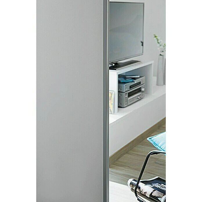 BAUHAUS Optimum Schiebetür-Set Weiß/Grau 180 x 250 cm | Hochwertige Innentür 4 BAUHAUS Optimum Schiebetür-Set Weiß/Grau 180 x 250 cm | Hochwertige Innentür – Bild 2