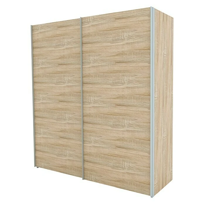 BAUHAUS Express Möbel Schwebetürenschrank – 200 x 68 x 216 cm – Eiche Sonoma & Aluminiumfarben – Moderner Kleiderschrank 3 BAUHAUS Express Möbel Schwebetürenschrank – 200 x 68 x 216 cm – Eiche Sonoma & Aluminiumfarben – Moderner Kleiderschrank