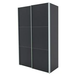 BAUHAUS Express Möbel Schwebetürenschrank Stars - Graphit/Aluminiumfarben - 150x68x236 cm