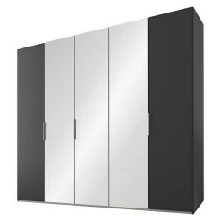 BAUHAUS Express Möbel Drehtürschrank Swift - 250x58x216 cm, Mit Spiegel, Basalt