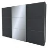 BAUHAUS Express Möbel Schwebetürenschrank Stars B X T X H: 300 X 68 X 236 cm | Alufarben Griff, Graphit/Grauspiegel Front, Graphit Korpus -Schränke Möbel Mall 12 305