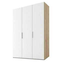 BAUHAUS Express Möbel Drehtürschrank Swift – Weiß/Eiche Jackson – 150x58x216 cm – Ohne Spiegel – Mit Zubehör
