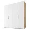 BAUHAUS Express Möbel Drehtürschrank Swift | 200x58x216 cm | Weiß Front & Eiche Jackson Korpus | Schrank ohne Spiegel -Schränke Möbel Mall 12 327