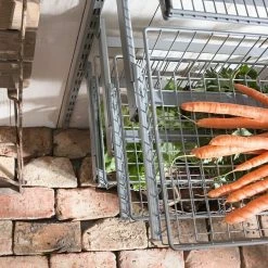 BAUHAUS Element System Drahtkorb 35 x 80 cm, Mit Auszug, Weiß/Aluminium - Praktischer Schrankeinsatz für optimale Ordnung -Schränke Möbel Mall 12 33