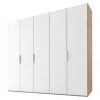 BAUHAUS Express Möbel Drehtürschrank Swift - Modern und Funktional - Weiß/Eiche Jackson - 250 x 58 x 216 cm -Schränke Möbel Mall 12 333