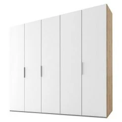 BAUHAUS Express Möbel Drehtürschrank Swift - Modern und Funktional - Weiß/Eiche Jackson - 250 x 58 x 216 cm