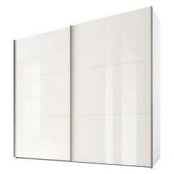 BAUHAUS Express Möbel Schwebetürenschrank Swift Mit Glasfronten - Weiß | Moderner Kleiderschrank Mit Zubehör