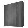 BAUHAUS Express Möbel Drehtürschrank Swift 200 x 58 x 216 cm – Basaltglas Front, Basalt Korpus – Modern & Praktisch -Schränke Möbel Mall 12 362