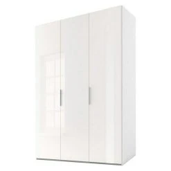 BAUHAUS Express Möbel Drehtürschrank Swift – Weiß, 150x58x216 cm, mit Glasfronten & Zubehör