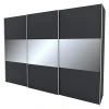 BAUHAUS Express Möbel Schwebetürenschrank Stars B X T X H: 300 X 68 X 216 Cm, Alufarben Griff, Graphit/Grauspiegel Front, Graphit Korpus -Schränke Möbel Mall 12 390