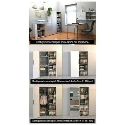 BAUHAUS Express Möbel Escalo Drehtürschrank mit Spiegel | 236 x 49,1 x 0,22 cm | Mehrzweckschrank für Zuhause -Schränke Möbel Mall 12 396