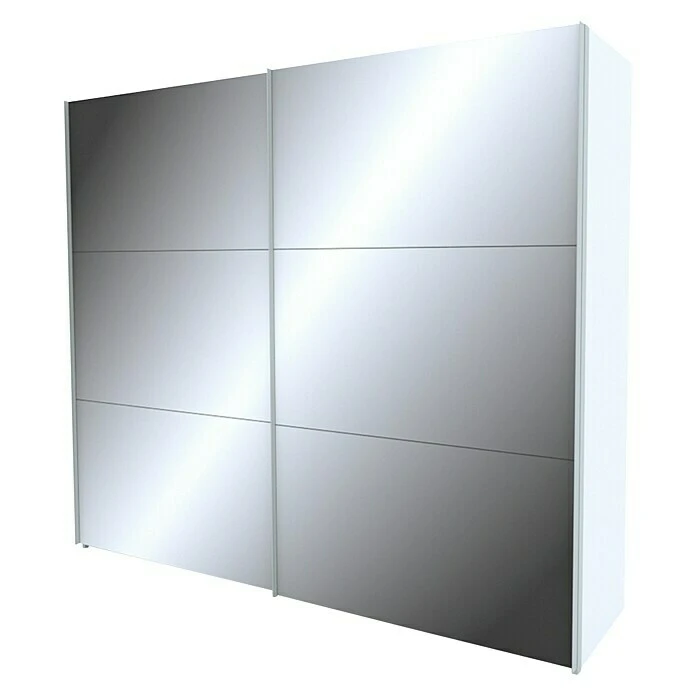BAUHAUS Express Möbel Schwebetürenschrank Stars - 250x68x236 cm - Weiß, Aluminiumfarben, Spiegelfront 3 BAUHAUS Express Möbel Schwebetürenschrank Stars - 250x68x236 cm - Weiß, Aluminiumfarben, Spiegelfront