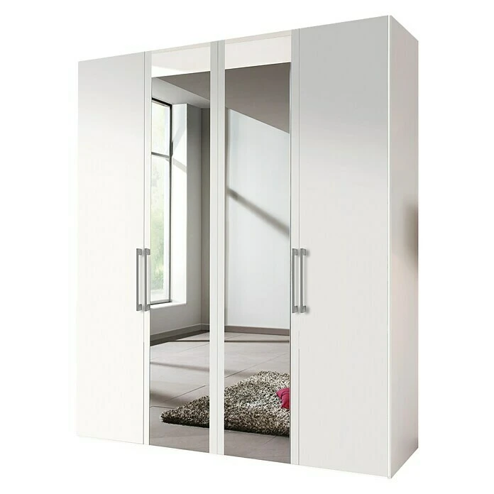 BAUHAUS Express Möbel Drehtürschrank Brooklyn - 58 x 200 x 216 cm, Weiß, Mit Spiegel - Moderner Kleiderschrank 3 BAUHAUS Express Möbel Drehtürschrank Brooklyn - 58 x 200 x 216 cm, Weiß, Mit Spiegel - Moderner Kleiderschrank