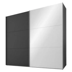 BAUHAUS Express Möbel Schwebetürenschrank Swift - 150 x 68 x 216 cm, mit Spiegel, Farbe Basalt