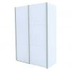 BAUHAUS Express Möbel Schwebetürenschrank Stars 150x68x216 cm, Aluminiumfarben Griff, Weiß Front & Korpus -Schränke Möbel Mall 12 454