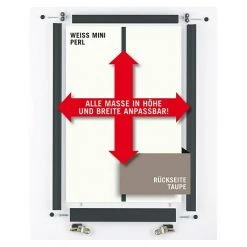 BAUHAUS Room Plaza Easy Schiebetür-Bau-Set Taupe/Weiß Miniperl, Profilfarbe: Schwarz – Elegante Innentür -Schränke Möbel Mall 12 5