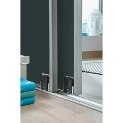 BAUHAUS Optimum Schiebetür-Set Weiß Matt/Anthrazit Matt, 120 x 250 cm – Modernes Design für Ihre Innentüren -Schränke Möbel Mall 12 50