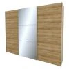BAUHAUS Express Möbel Schwebetürenschrank Stars B - Moderner Kleiderschrank in Eiche Riviera/Spiegel, 300 x 68 x 236 cm -Schränke Möbel Mall 12 500