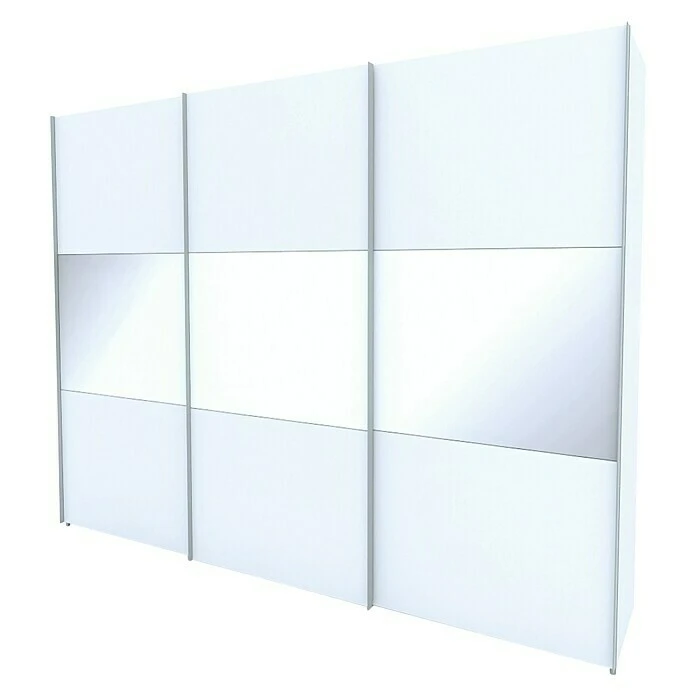 BAUHAUS Express Möbel Schwebetürenschrank Stars B X T X H: 300 X 68 X 236 Cm - Aluminiumfarben Griff, Weiß/Weißglas Front, Weiß Korpus 3 BAUHAUS Express Möbel Schwebetürenschrank Stars B X T X H: 300 X 68 X 236 Cm - Aluminiumfarben Griff, Weiß/Weißglas Front, Weiß Korpus