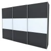 BAUHAUS Express Möbel Schwebetürenschrank Stars B X T X H: 300 X 68 X 216 Cm, Alufarben Griff, Graphit/Weiß Front, Graphit Korpus -Schränke Möbel Mall 12 566