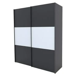 BAUHAUS Express Möbel Schwebetürenschrank Stars B 200 x T 68 x H 236 cm, Graphit/Weiß & Graphit