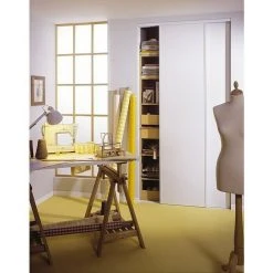 BAUHAUS Optimum Schiebetür-Set Weiß, 120 X 250 Cm | Hochwertige Innentüren für moderne Räume -Schränke Möbel Mall 12 60