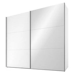 BAUHAUS Express Möbel Schwebetürenschrank Swift, 200 x 68 x 216 cm, Weiß, Mit Spiegel - Moderner Kleiderschrank