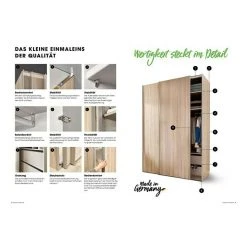 BAUHAUS Express Möbel Schwebetürenschrank Swift B 200x68x216 cm, Weiß/Eiche Jackson Horizontal, ohne Spiegel, mit Zubehör -Schränke Möbel Mall 12 635