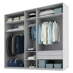 BAUHAUS Express Möbel Drehtürschrank Swift 250x58x216 cm - Basaltglas Front & Eiche Jackson Korpus mit Spiegel & Zubehör 9 BAUHAUS Express Möbel Drehtürschrank Swift 250x58x216 cm - Basaltglas Front & Eiche Jackson Korpus mit Spiegel & Zubehör -Schränke Möbel Mall 12 642