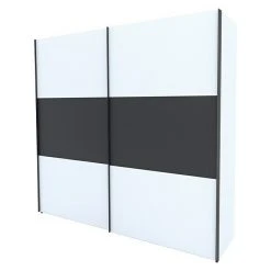 BAUHAUS Express Möbel Schwebetürenschrank Stars 250x68x236 cm - Weiß/Graphit | Schlafzimmerschrank