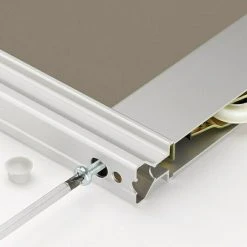 BAUHAUS Room Plaza Easy Schiebetür-Bau-Set Taupe/Weiß Miniperl, Profilfarbe: Silber – Praktische Innentür mit modernem Design -Schränke Möbel Mall 12 65