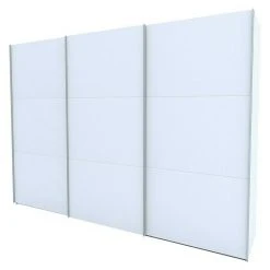 BAUHAUS Express Möbel Schwebetürenschrank Weiß/Aluminiumfarben - 300 x 68 x 216 cm