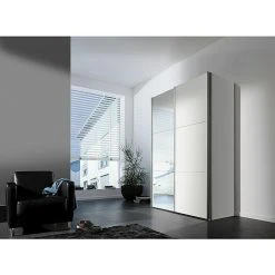 BAUHAUS Express Möbel Schwebetürenschrank Stars B X T X H: 150 X 68 X 216 Cm, Aluminiumfarben Griff, Weiß/Spiegel Front, Weiß Korpus 9 BAUHAUS Express Möbel Schwebetürenschrank Stars B X T X H: 150 X 68 X 216 Cm, Aluminiumfarben Griff, Weiß/Spiegel Front, Weiß Korpus -Schränke Möbel Mall 12 691