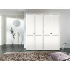 BAUHAUS Express Möbel Drehtürschrank Brooklyn Landhaus | 58x200x216 cm | Weiß | Ohne Spiegel | Kleiderschrank