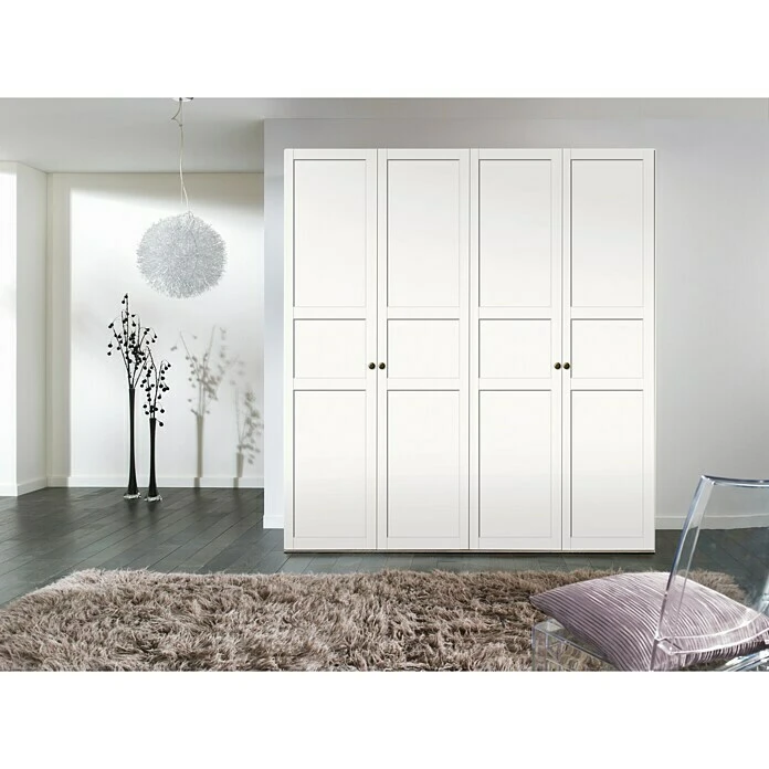 BAUHAUS Express Möbel Drehtürschrank Brooklyn Landhaus | 58x200x216 cm | Weiß | Ohne Spiegel | Kleiderschrank 3 BAUHAUS Express Möbel Drehtürschrank Brooklyn Landhaus | 58x200x216 cm | Weiß | Ohne Spiegel | Kleiderschrank