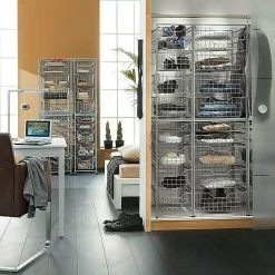 BAUHAUS Regalux Clever Korb 43 x 45 x 16 cm, Metall - Praktischer Schrankeinsatz für mehr Ordnung -Schränke Möbel Mall 12 74