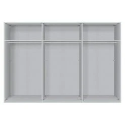 BAUHAUS Express Möbel Schwebetürenschrank Stars B X T X H: 300 X 68 X 236 Cm, Aluminiumfarben Griff, Weiß/Graphit Front, Weiß Korpus -Schränke Möbel Mall 12 817