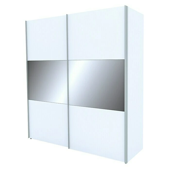 BAUHAUS Express Möbel Schwebetürenschrank Stars B X T X H: 200 X 68 X 216 cm - Moderner Kleiderschrank in Weiß/Grauspiegel 3 BAUHAUS Express Möbel Schwebetürenschrank Stars B X T X H: 200 X 68 X 216 cm - Moderner Kleiderschrank in Weiß/Grauspiegel