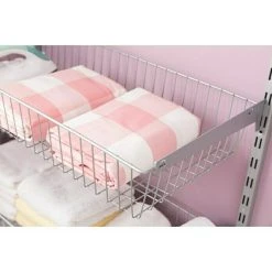 BAUHAUS Element System Drahtkorb 35 x 80 cm, Weiß/Aluminium - Schrankeinsatz für Schiene Classic Raster 32 -Schränke Möbel Mall 12 86