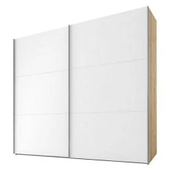 BAUHAUS Express Möbel Schwebetürenschrank Swift, Weiß & Eiche Jackson, Mit Zubehör